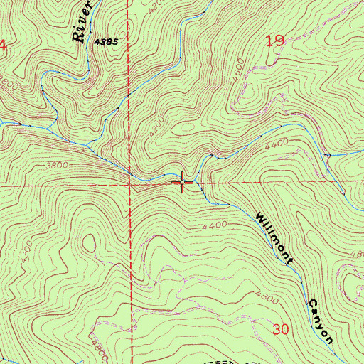 Topographic Map of Willmont Canyon, CA