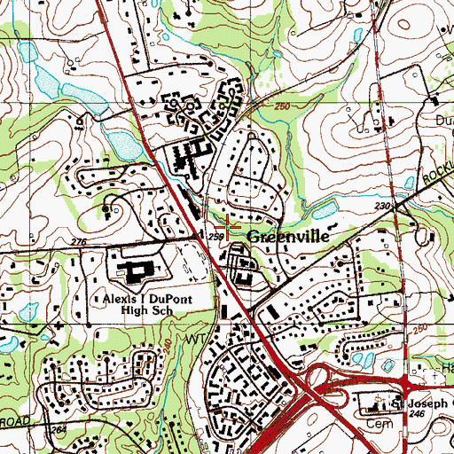 Topographic Map of Greenville Shields Suburban Shopping Center, DE