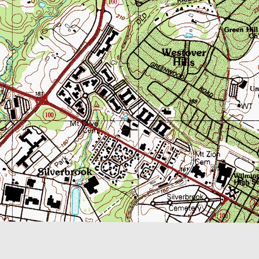 Topographic Map of Lancaster Pike Market Shopping Center, DE
