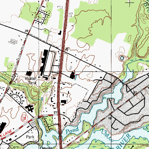 Topographic Map of Seaford Marketplace Shopping Center, DE