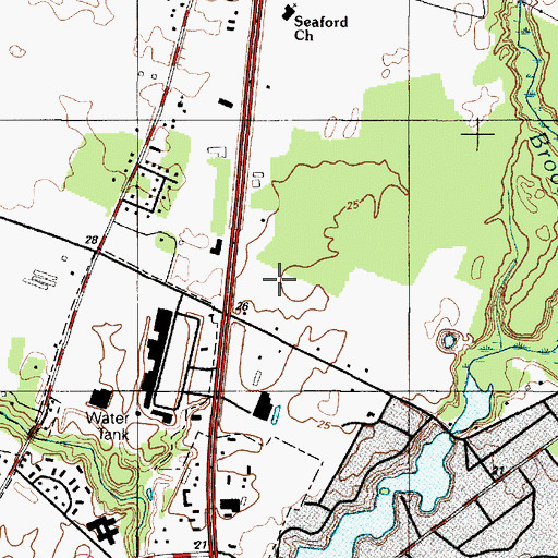 Topographic Map of Sussex Plaza Shopping Center, DE