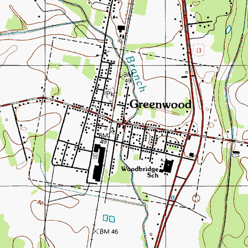 Topographic Map of Greenwood Post Office, DE
