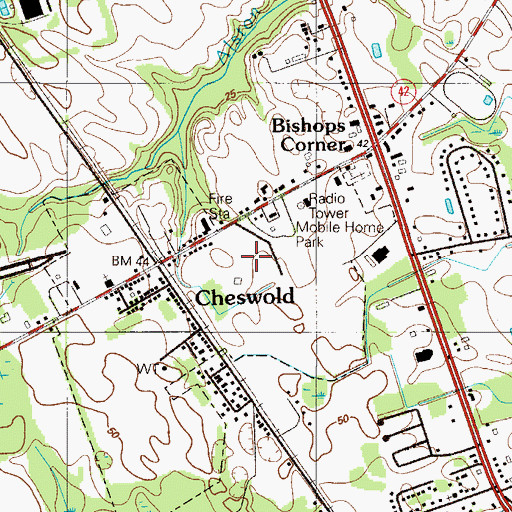 Topographic Map of Central Delaware Business Park, DE