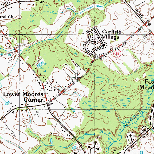 Topographic Map of Dover Church of God, DE