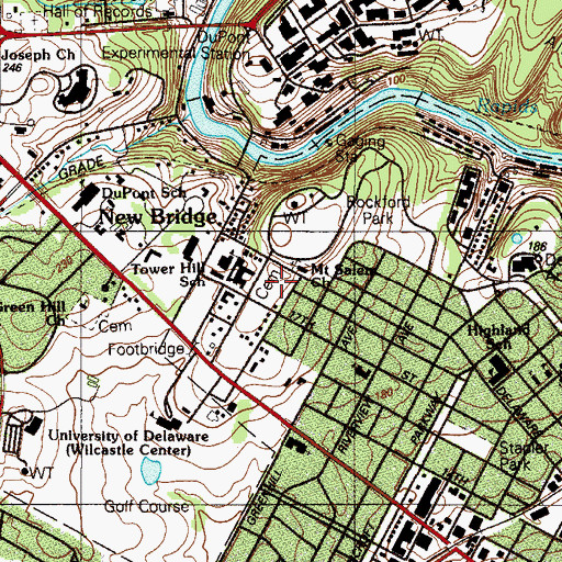 Topographic Map of Mount Salem United Methodist Church Cemetery, DE