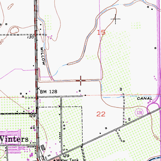 Topographic Map of Willow Canal, CA