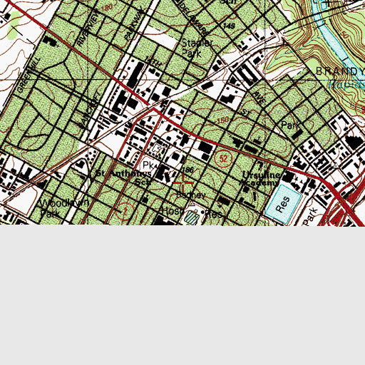 Topographic Map of Saint Anthonys Community Center, DE