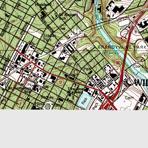 Topographic Map of Saint Stephens Lutheran Church, DE