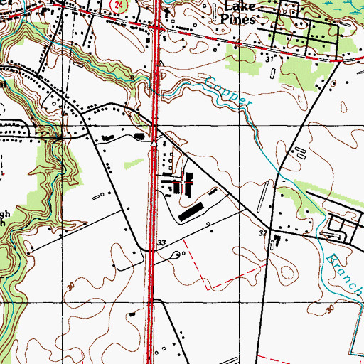 Topographic Map of Route 13 Market Shopping Center, DE
