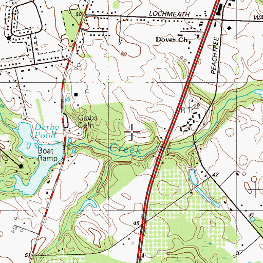 Topographic Map of Southside Baptist Church, DE