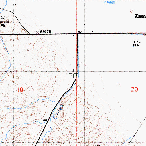 Topographic Map of Willow Spring Creek, CA