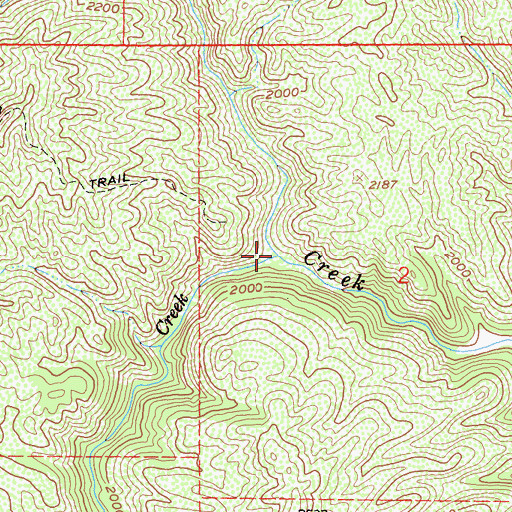 Topographic Map of Willow Creek, CA