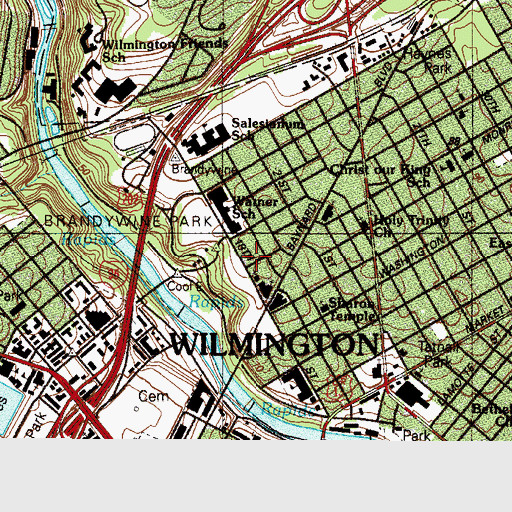Topographic Map of Canaan Baptist Church, DE