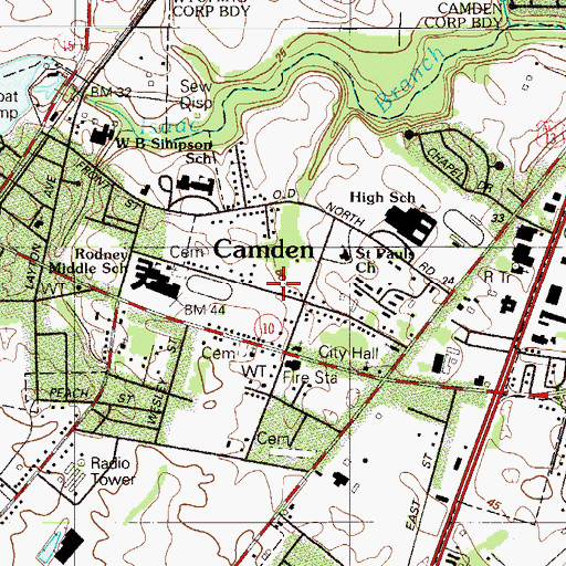 Topographic Map of Emmanuel Pentecostal Church of God, DE