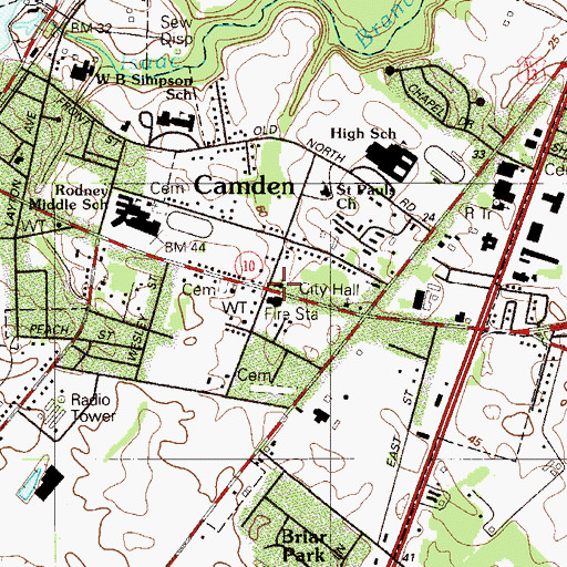 Topographic Map of Bible Fellowship Church, DE