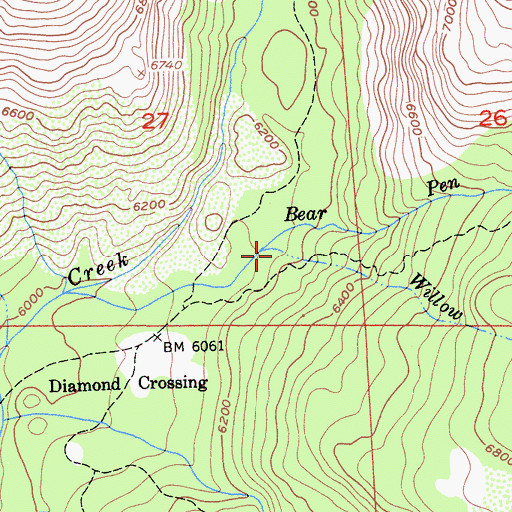 Topographic Map of Willow Creek, CA