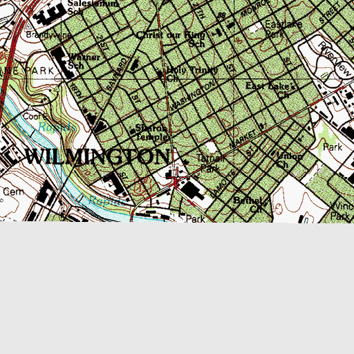 Topographic Map of Faith Memorial Baptist Church, DE