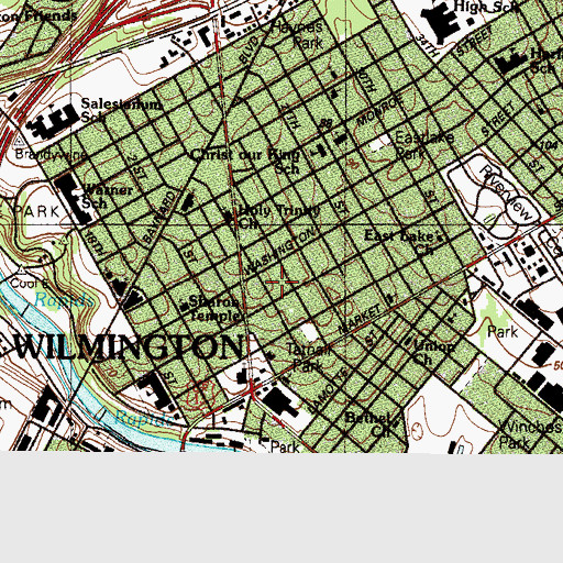Topographic Map of Shiloh Baptist Church, DE