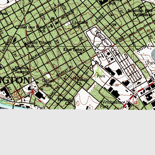 Topographic Map of Union Baptist Church, DE