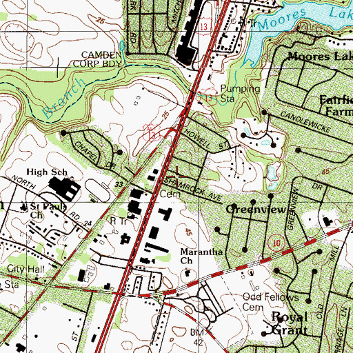 Topographic Map of First Pilgrim Baptist Church, DE