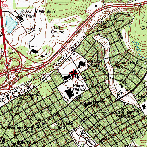 Topographic Map of Miller Road Shopping Center, DE