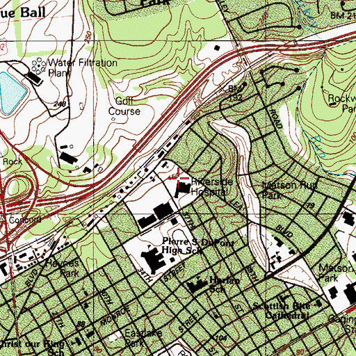 Topographic Map of Riverside Hospital, DE
