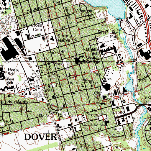 Topographic Map of John Wesley African Methodist Episcopal Church, DE