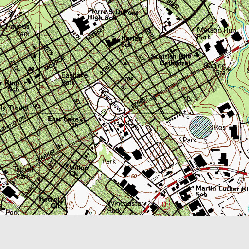 Topographic Map of Plummer Community Correctional Center, DE