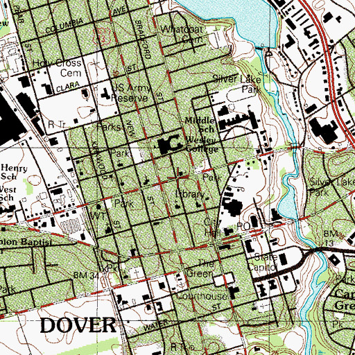 Topographic Map of Bellmeyer Honors House, DE