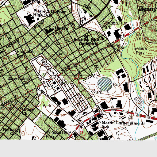 Topographic Map of Macedonia Missionary Baptist Church, DE