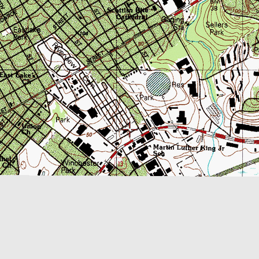 Topographic Map of Claymont Spanish Congregation Church, DE