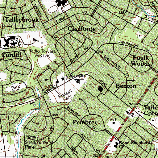 Topographic Map of Silverside Church, DE