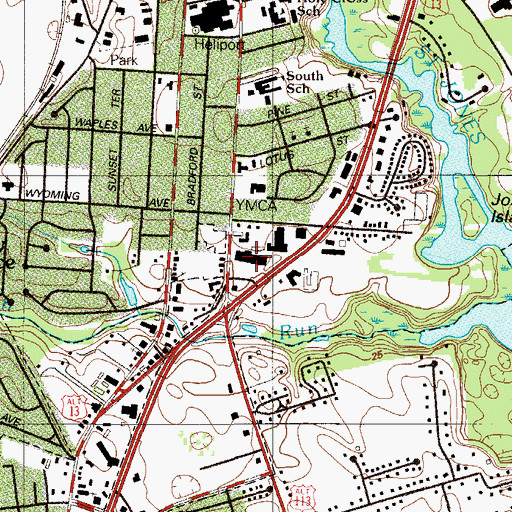 Topographic Map of Carrolls Center Shopping Center, DE