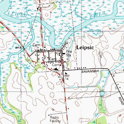 Topographic Map of Roby United Methodist Cemetery, DE