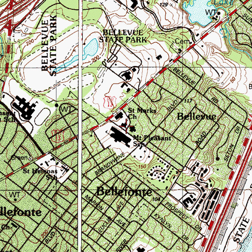 Topographic Map of Saint Marks Lutheran Church, DE