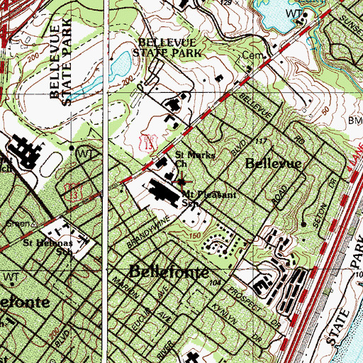 Topographic Map of Covenant Presbyterian Church, DE