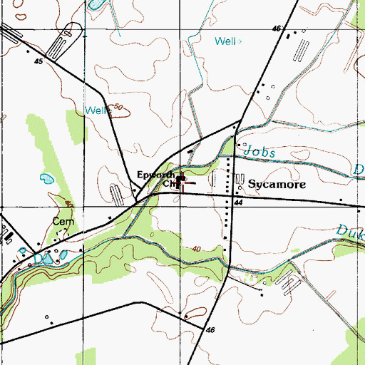 Topographic Map of Epworth Church, DE