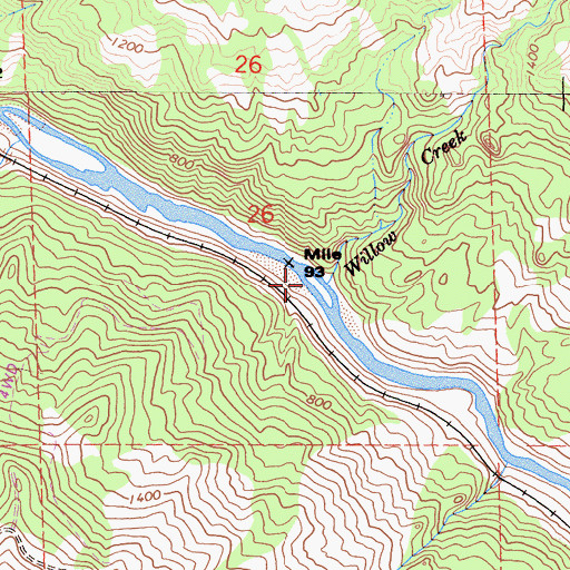 Topographic Map of Willow Creek, CA