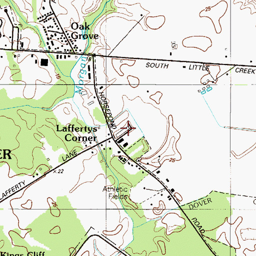 Topographic Map of Dover East Industrial Park, DE