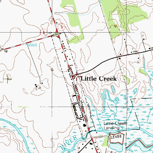 Topographic Map of Little Creek Post Office, DE