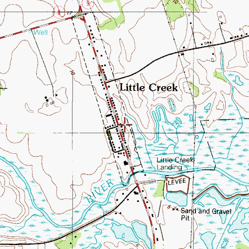 Topographic Map of Little Creek United Methodist Church, DE