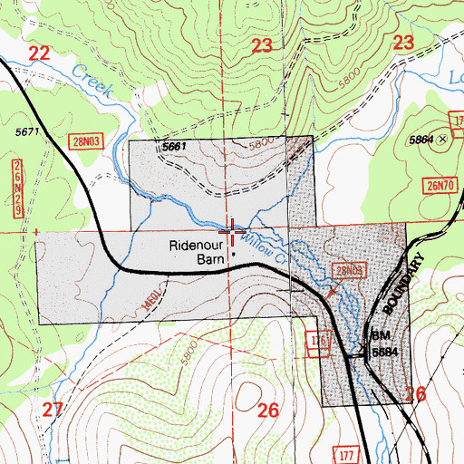 Topographic Map of Willow Creek, CA