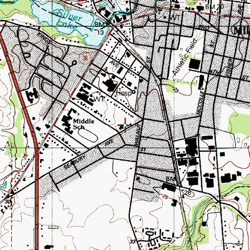 Topographic Map of Saint Johns Catholic Church, DE