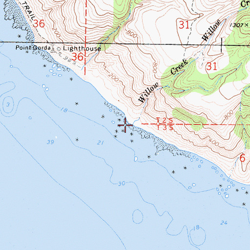 Topographic Map of Willow Creek, CA