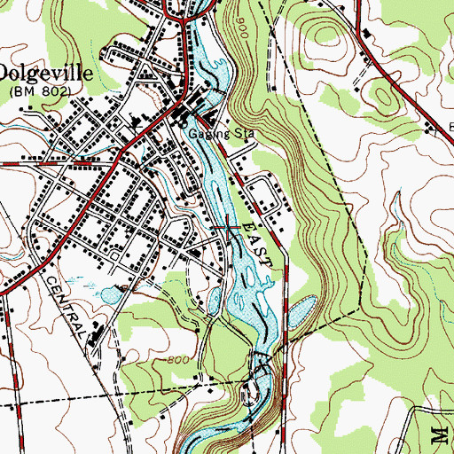 Topographic Map of Beaver Creek, NY