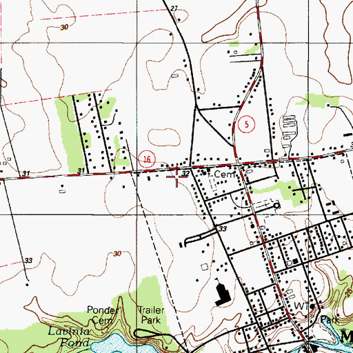 Topographic Map of Milton Post Office, DE
