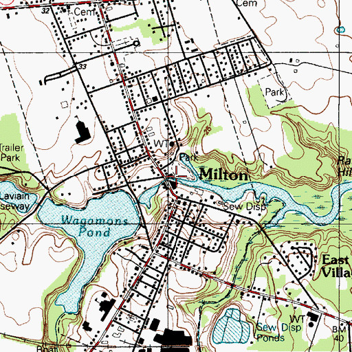Topographic Map of Milton Public Library, DE