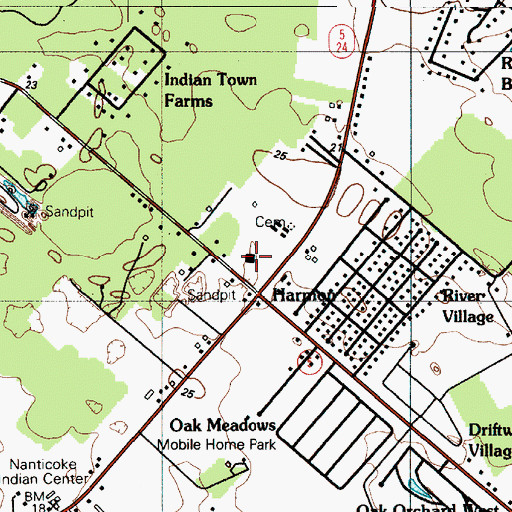 Topographic Map of Mother Mary of Peace Church, DE