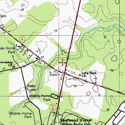 Topographic Map of Nanticoke Crossing Shopping Center, DE