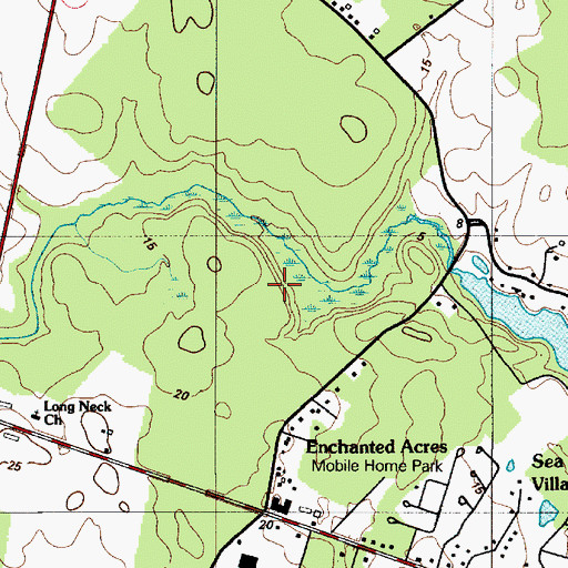 Topographic Map of Baywood Greens Golf Course, DE